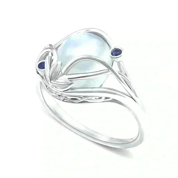 New Sterling Silver Blue Sapphire & Moonstone Ring - Picture 3 of 5